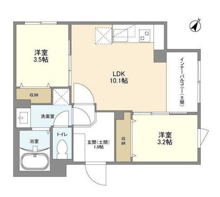 ウェルスクエア目黒(2LDK/3階)の間取り写真