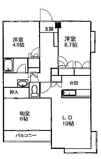 ハイグレースM(3LDK/1階)の間取り写真