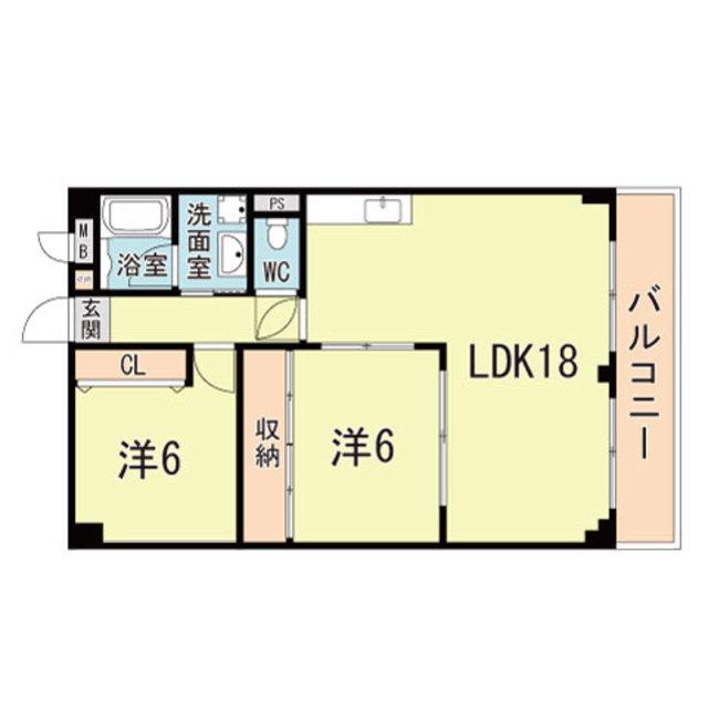 グリーンエクセル甲南(2LDK/3階)の間取り写真