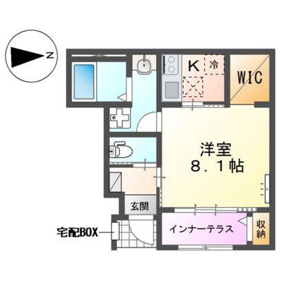 富久山久保田池下アパート(1K/1階)の間取り写真
