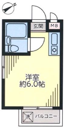 セントヒルズ久我山(1K/4階)の間取り写真