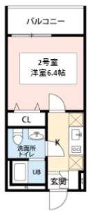 ONE SKY 市ヶ尾(1K/1階)の間取り写真