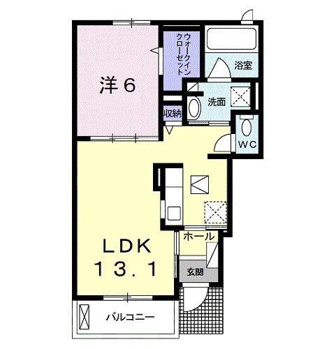 アイーラ みなみ H-1(1LDK/1階)の間取り写真