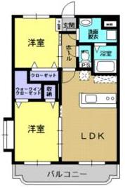 サニーコート風花(2LDK/3階)の間取り写真