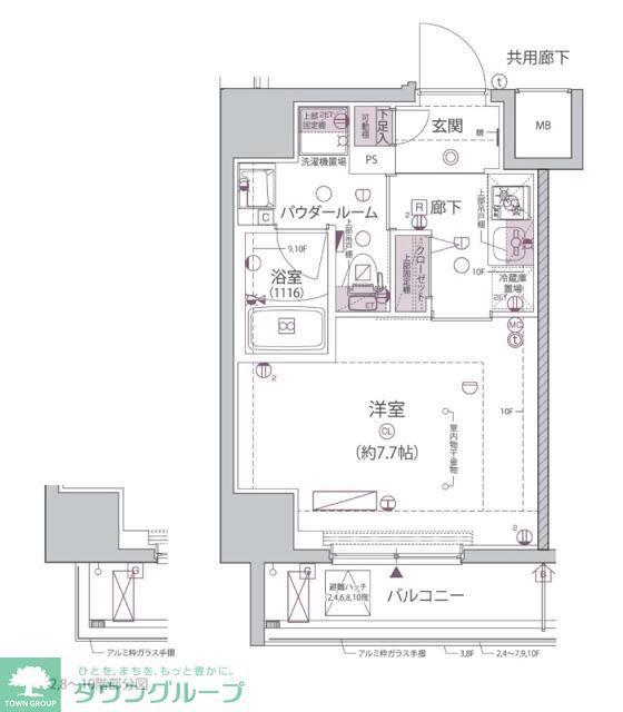 アルコバレーノ堀切菖蒲園(1K/3階)の間取り写真