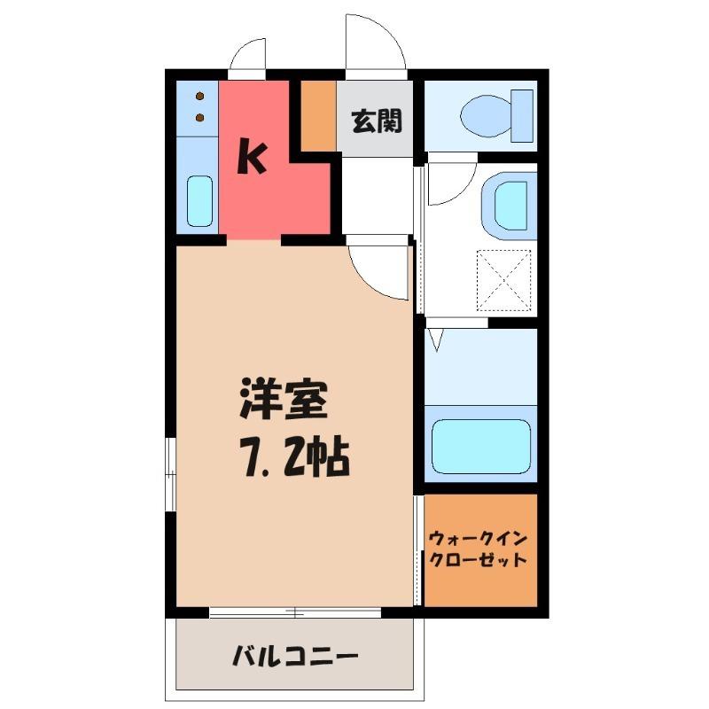ヴァン・ソレーユA(1K/1階)の間取り写真