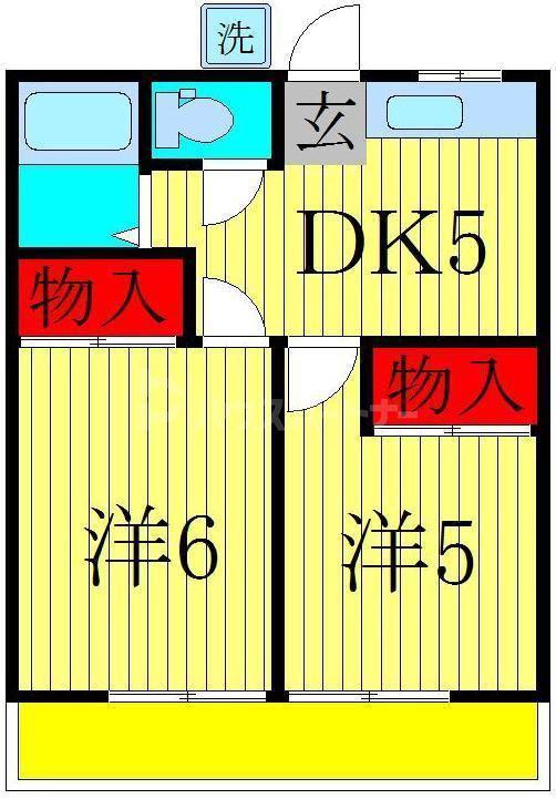 田中ハイツ(2DK/1階)の間取り写真