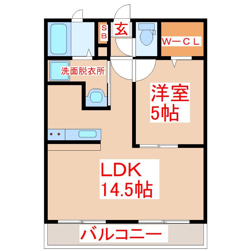 ETERNITYIII(1LDK/1階)の間取り写真