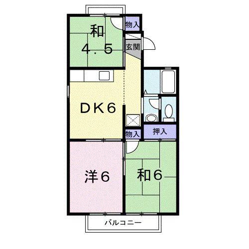 セジュールあきらII(3DK/2階)の間取り写真