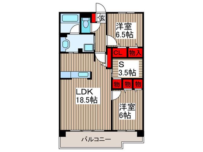 パティオタワー大宮(2SLDK/7階)の間取り写真