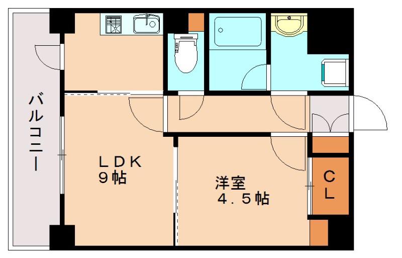 BUREEDS大橋(1LDK/2階)の間取り写真