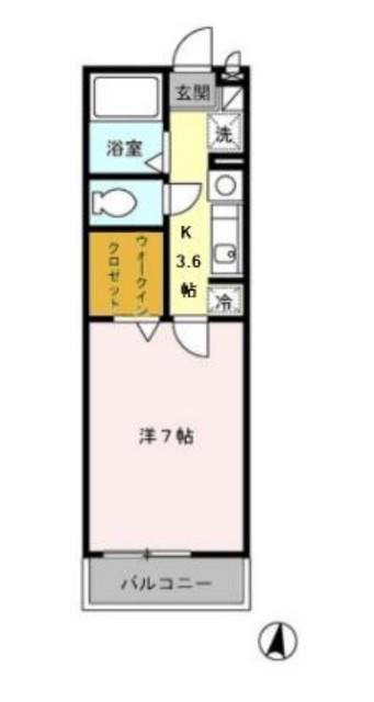 T・オイコス(1K/1階)の間取り写真