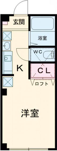 カーサフォルトゥーナ(ワンルーム/3階)の間取り写真