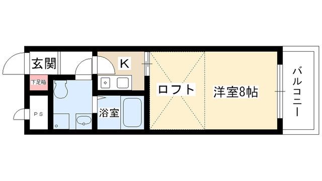 UMEX9(1K/1階)の間取り写真