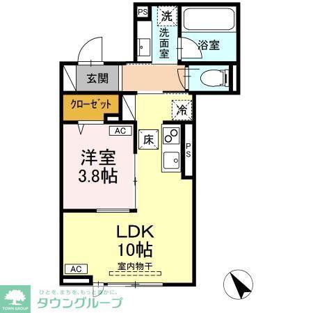 D-PRECIOUS立川高松町(1LDK/1階)の間取り写真