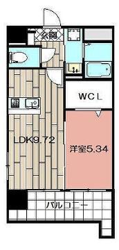 THE SQUARE・CENTRAL RESIDENCE(1LDK/2階)の間取り写真