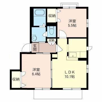 ヒルステージI(2LDK/1階)の間取り写真