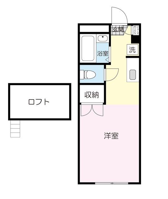 レオパレスフルーブ川平(ワンルーム/1階)の間取り写真