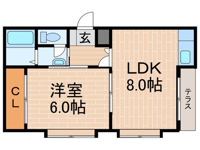 サークルズ(1LDK/1階)の間取り写真