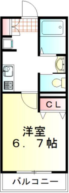 キャメル川越南大塚(1K/2階)の間取り写真