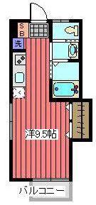 清和ハイム(ワンルーム/2階)の間取り写真