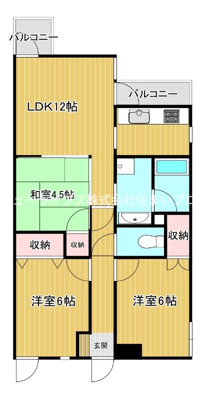 カーサビアンカ(3LDK/3階)の間取り写真