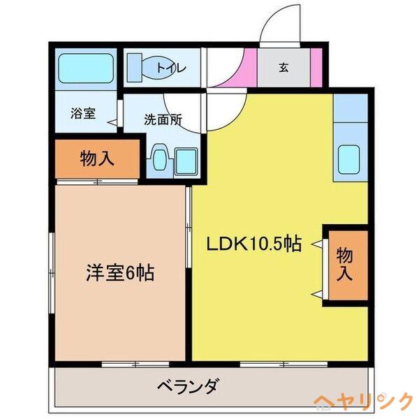 コーポゾンネ(1LDK/3階)の間取り写真
