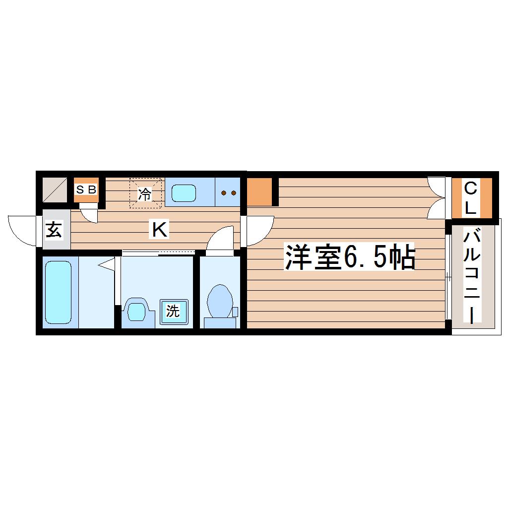 メゾンエスポワール堤町(1K/2階)の間取り写真