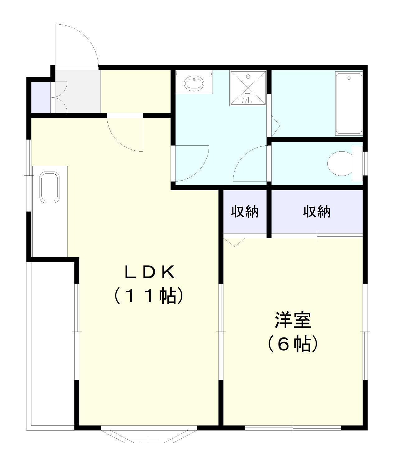 ロイヤルマツドA棟(1LDK/2階)の間取り写真