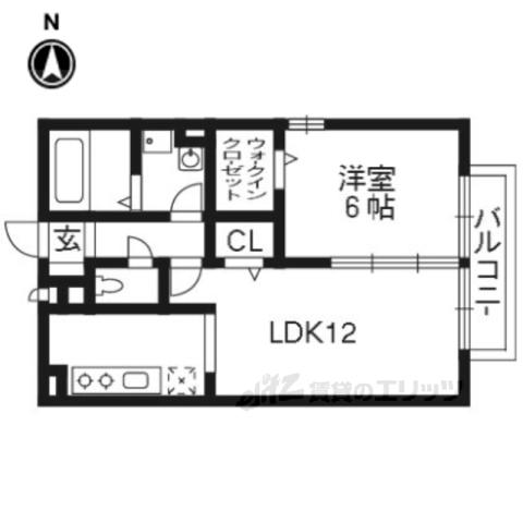 グランパルク(1LDK/2階)の間取り写真