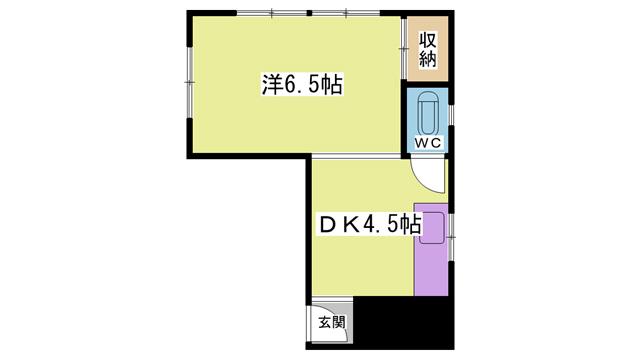 内山ビル(1DK/4階)の間取り写真