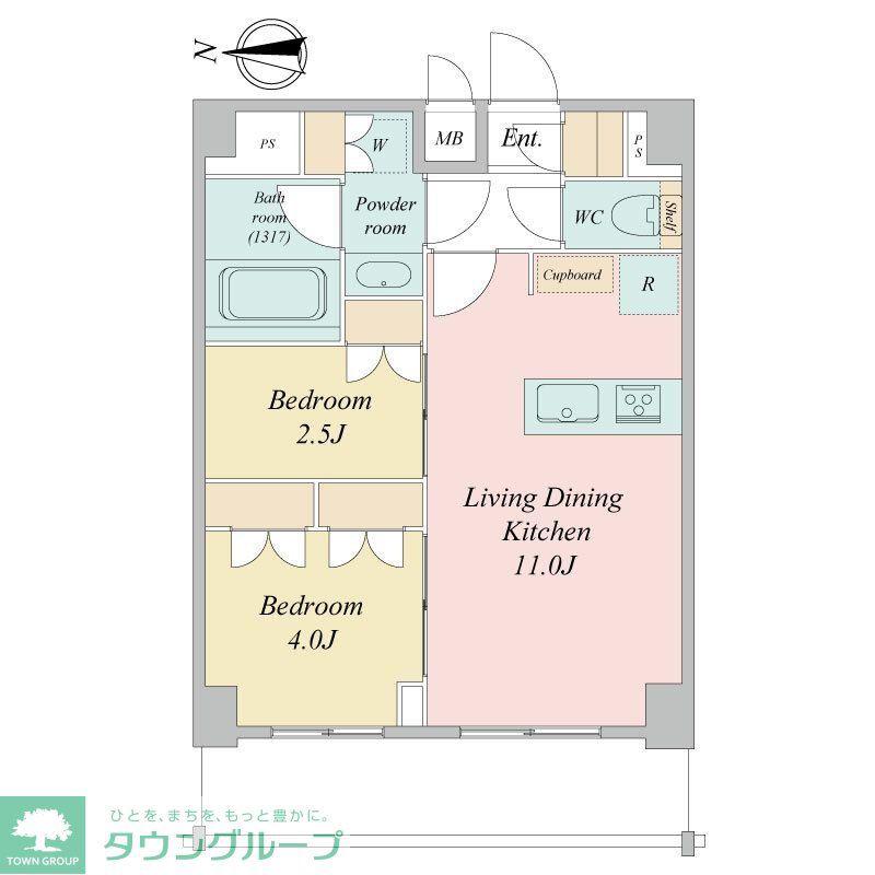LIME RESIDENCE KAWAGUCHI イースト(2LDK/9階)の間取り写真
