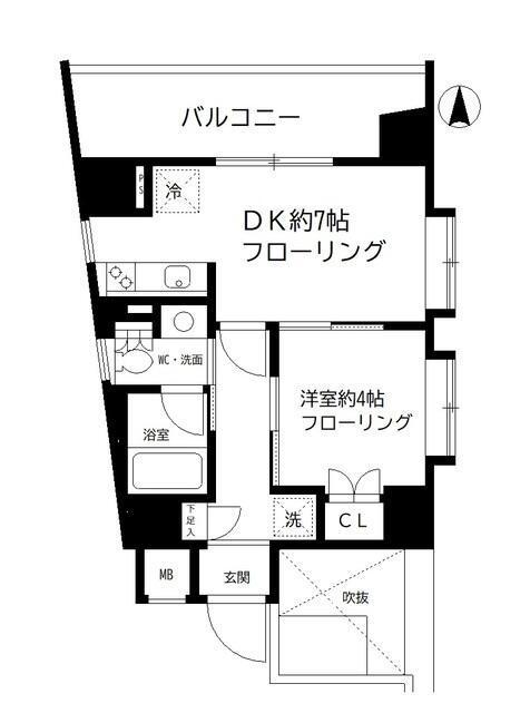 アーバンキャッスル王子(1DK/2階)の間取り写真