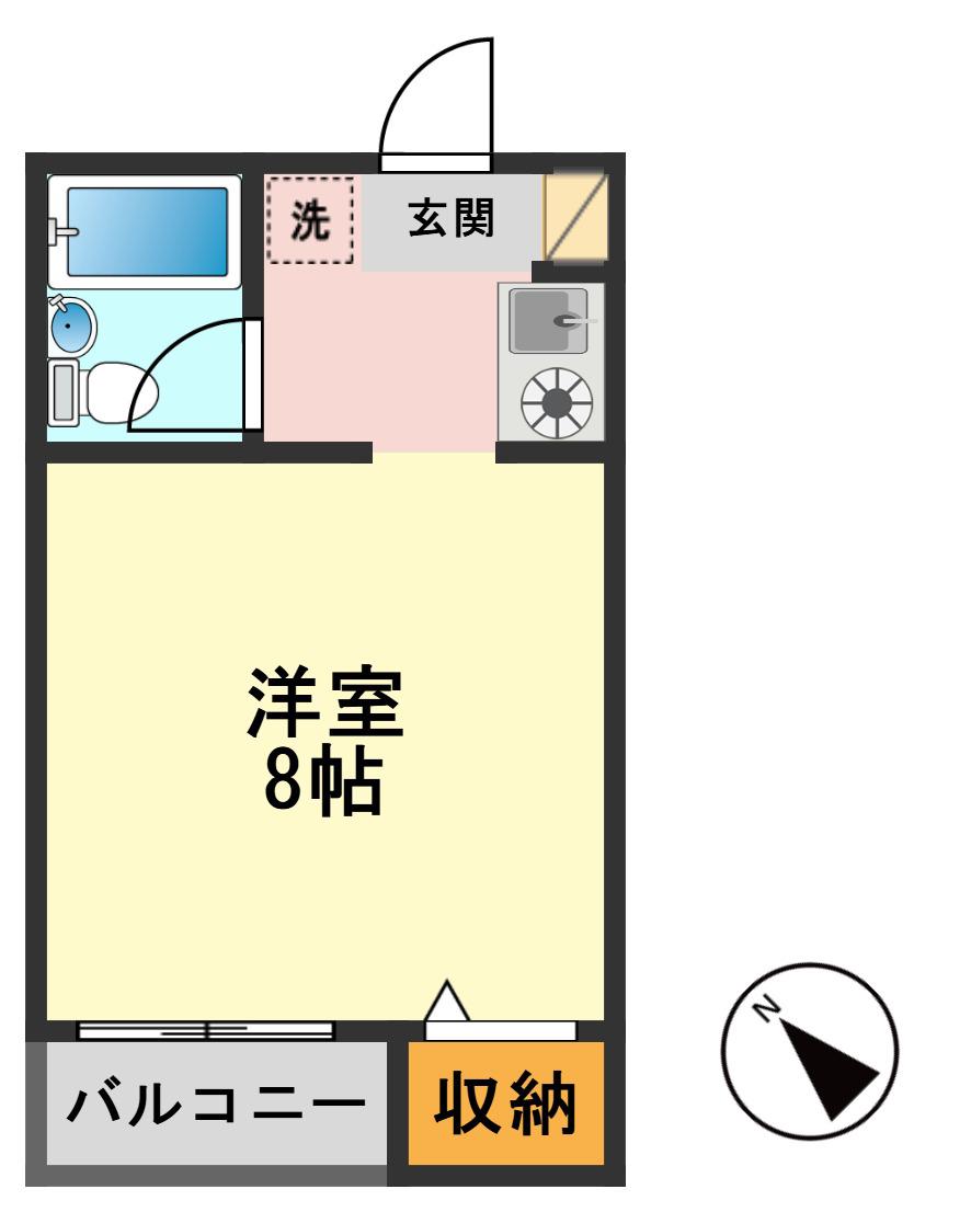 ハイツサードニクス(1K/2階)の間取り写真