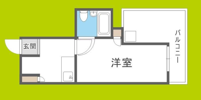 地下鉄四つ橋線 玉出駅 徒歩1分 8階建 築41年(1K/6階)の間取り写真