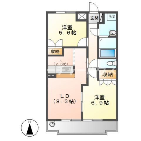 QUATRE SAISON ARBRE(2LDK/1階)の間取り写真