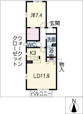FELICE(1LDK/1階)の間取り写真