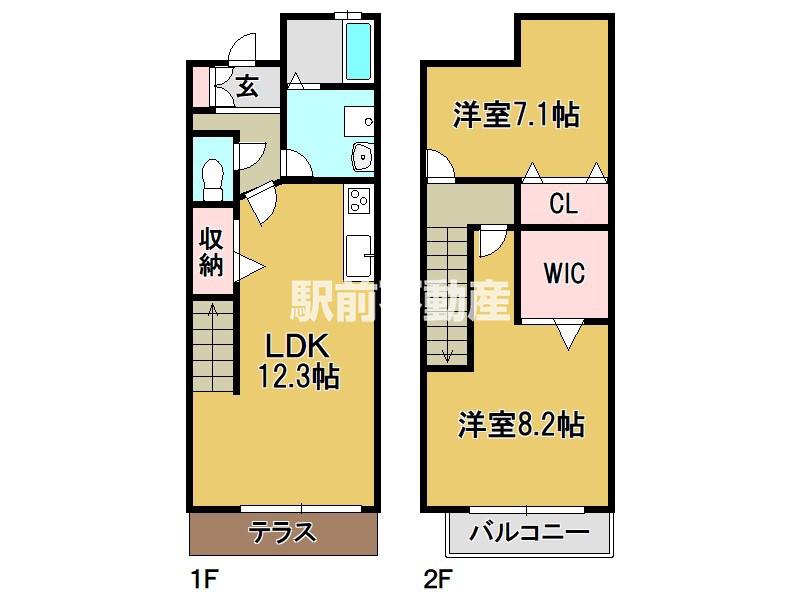 ウィステリア菜花(2LDK/1階)の間取り写真