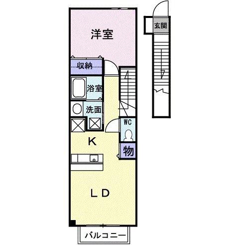 ETERNITY HOUSE(1LDK/2階)の間取り写真