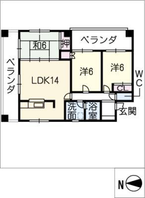 昭和ビル(3LDK/3階)の間取り写真