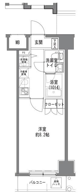 TLRレジデンス大鳥居(1K/6階)の間取り写真
