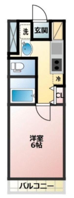ルーブル羽田西(1K/3階)の間取り写真