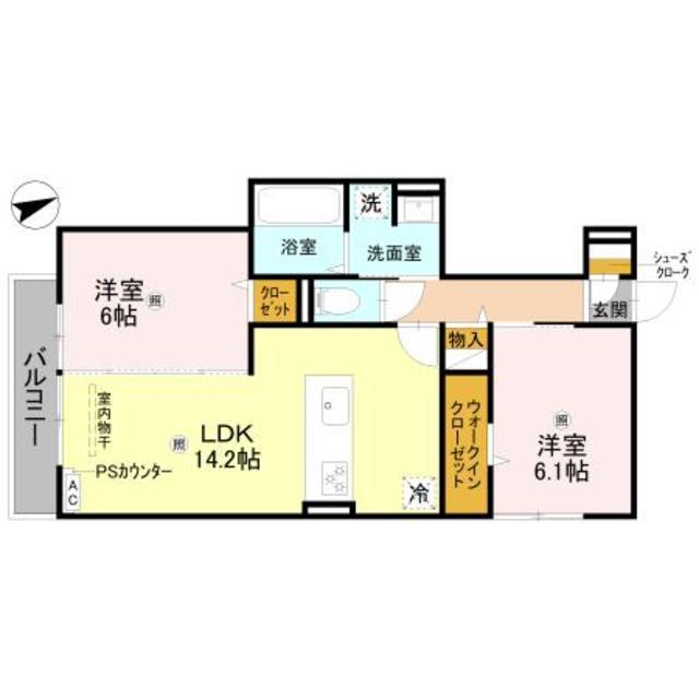 FAMILLE MAISON(2LDK/2階)の間取り写真