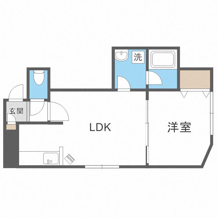 ウエスティン(1LDK/1階)の間取り写真