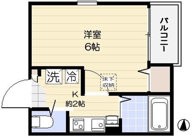 クルーセ西落合(1K/1階)の間取り写真