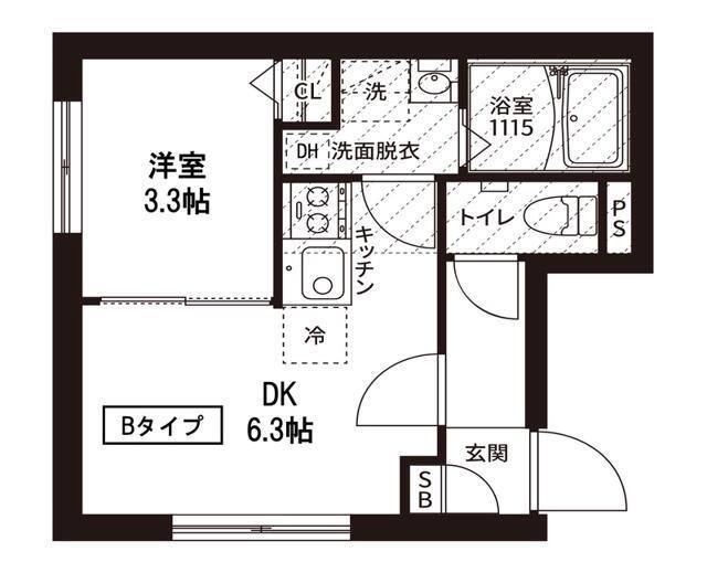レピュア菊川駅前レジデンス(1DK/1階)の間取り写真