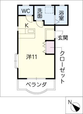 M&A城山(ワンルーム/3階)の間取り写真