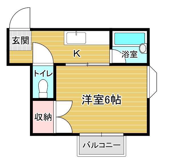 ターナハイツ(1K/1階)の間取り写真