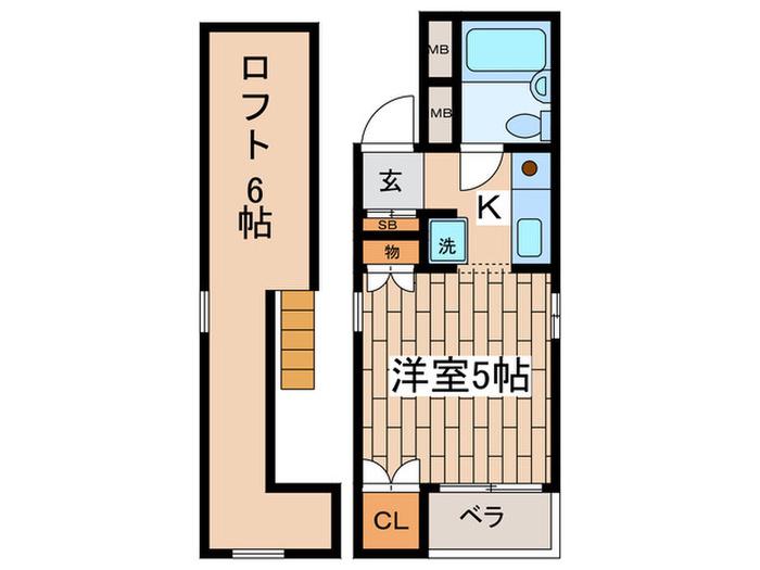 パインクレスト北沢(ワンルーム/2階)の間取り写真