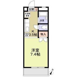 グレースコート(ワンルーム/2階)の間取り写真